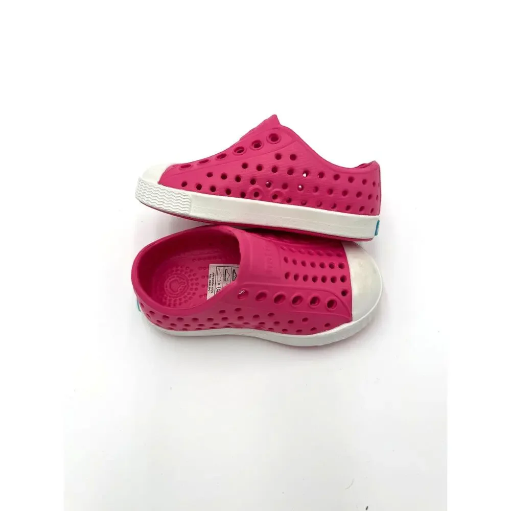 Native Jefferson Child Shoes - Hollywood Pink/Shell White - c4 (toddler 4)